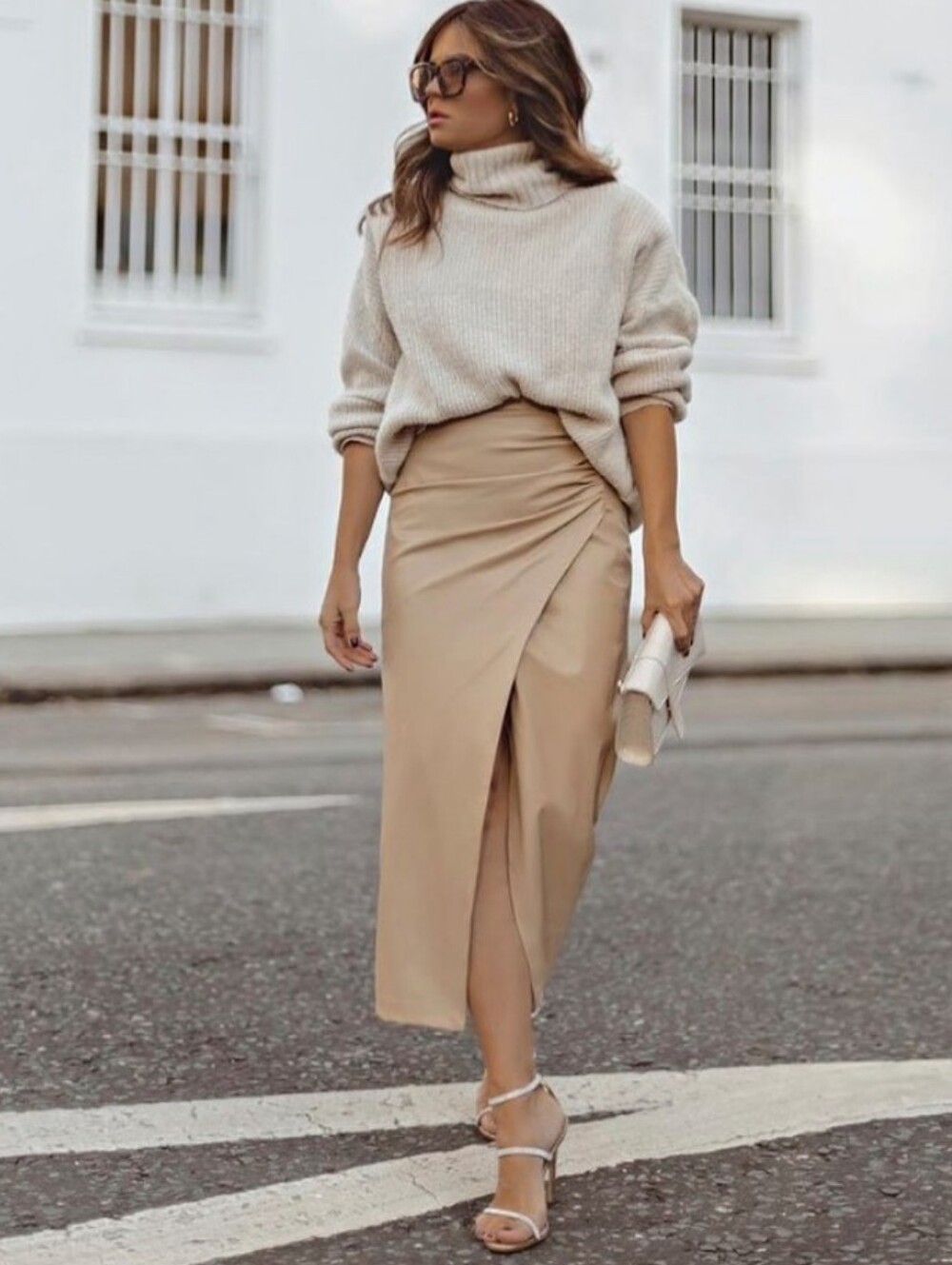 Zara Draped Faux Leather Slit Skirt Size M - Picture 3 of 8